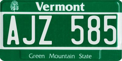 VT license plate AJZ585