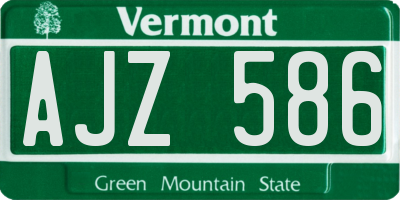 VT license plate AJZ586