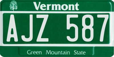 VT license plate AJZ587