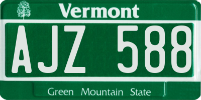 VT license plate AJZ588