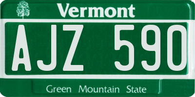 VT license plate AJZ590
