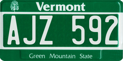 VT license plate AJZ592