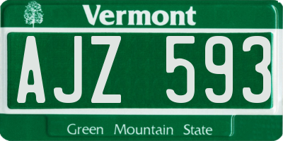 VT license plate AJZ593