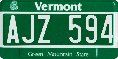 VT license plate AJZ594