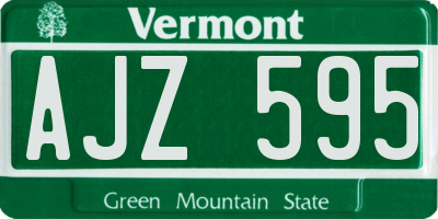 VT license plate AJZ595