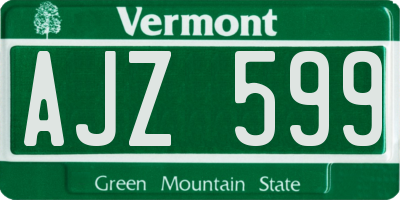 VT license plate AJZ599