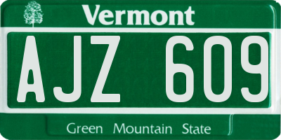 VT license plate AJZ609