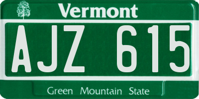 VT license plate AJZ615