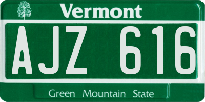 VT license plate AJZ616
