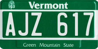 VT license plate AJZ617