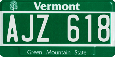 VT license plate AJZ618