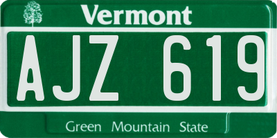 VT license plate AJZ619