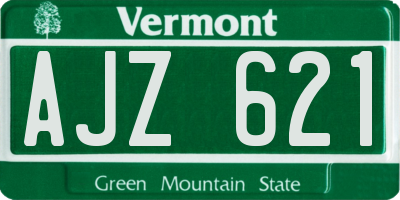 VT license plate AJZ621