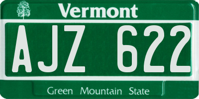 VT license plate AJZ622