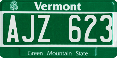 VT license plate AJZ623