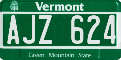 VT license plate AJZ624