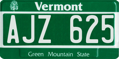 VT license plate AJZ625