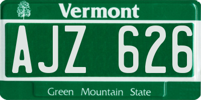 VT license plate AJZ626