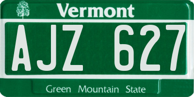 VT license plate AJZ627