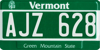 VT license plate AJZ628