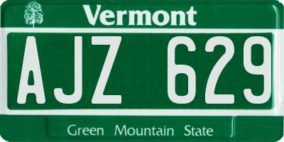 VT license plate AJZ629