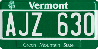 VT license plate AJZ630