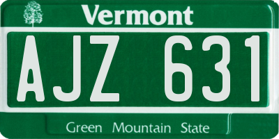 VT license plate AJZ631