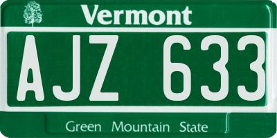 VT license plate AJZ633