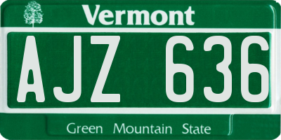 VT license plate AJZ636