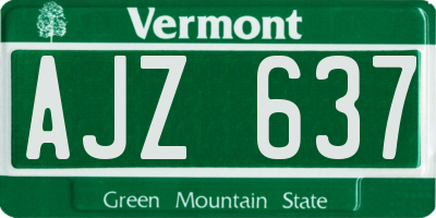 VT license plate AJZ637