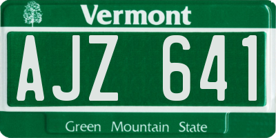 VT license plate AJZ641