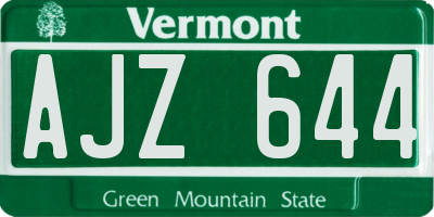 VT license plate AJZ644