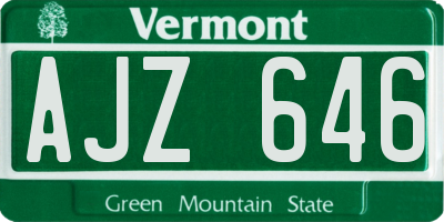 VT license plate AJZ646