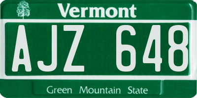 VT license plate AJZ648