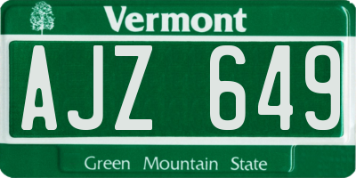 VT license plate AJZ649