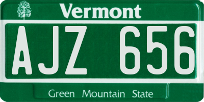 VT license plate AJZ656