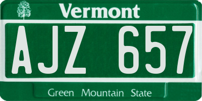 VT license plate AJZ657