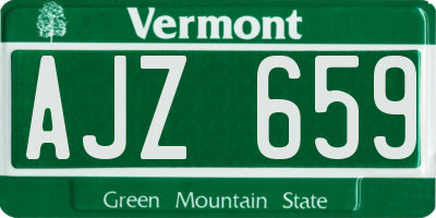 VT license plate AJZ659
