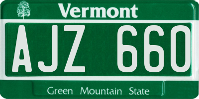 VT license plate AJZ660