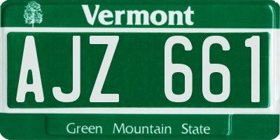 VT license plate AJZ661