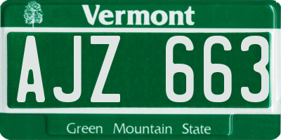VT license plate AJZ663
