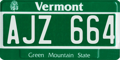 VT license plate AJZ664