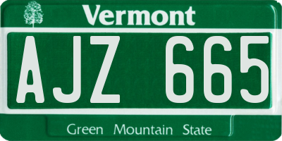 VT license plate AJZ665