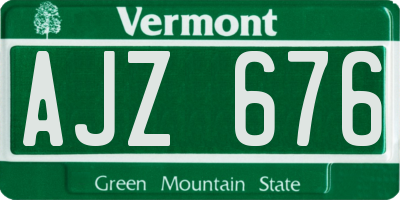 VT license plate AJZ676