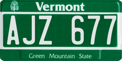 VT license plate AJZ677