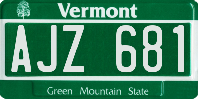 VT license plate AJZ681