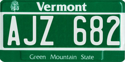 VT license plate AJZ682