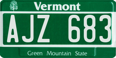 VT license plate AJZ683
