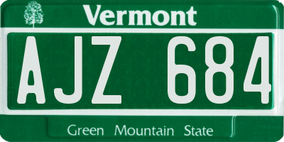 VT license plate AJZ684