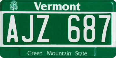 VT license plate AJZ687